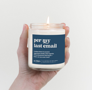 Per My Last Email Candle